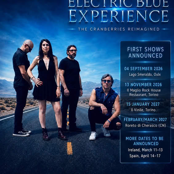 Flyer ufficiale con le prime date live confermate di Electric Blue Experience